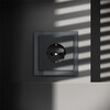 Миниатюра фото розетка встраиваемая с заземлением 16а voltum s70 vls040107 (графит) | 220svet.ru