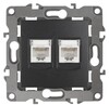 Миниатюра фото розетка информационная 2xrj45 эра 12 12-3108-05 б0014733 | 220svet.ru