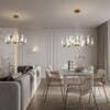 Миниатюра фото подвесная светодиодная люстра odeon light lark 5431/37l под латунь | 220svet.ru